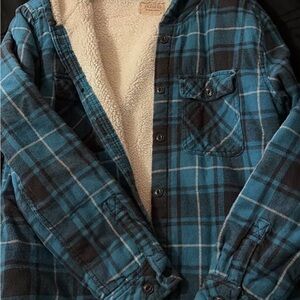 Boston Traders Blue and White Sherpa Jacket